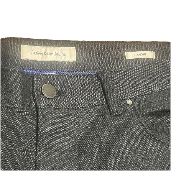 Calvin Klein Jeans Men's Straight Leg Dark Gray Denim Pants Size 36x34 Classic F - Picture 12 of 15